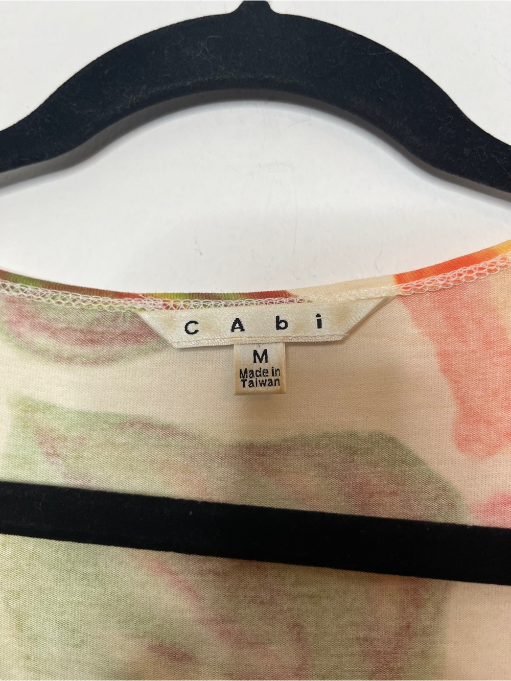 CAbi Vibrant Floral Wrap-Front Long Sleeve Tunic in Orange, Pink & Green Size M - Picture 3 of 6